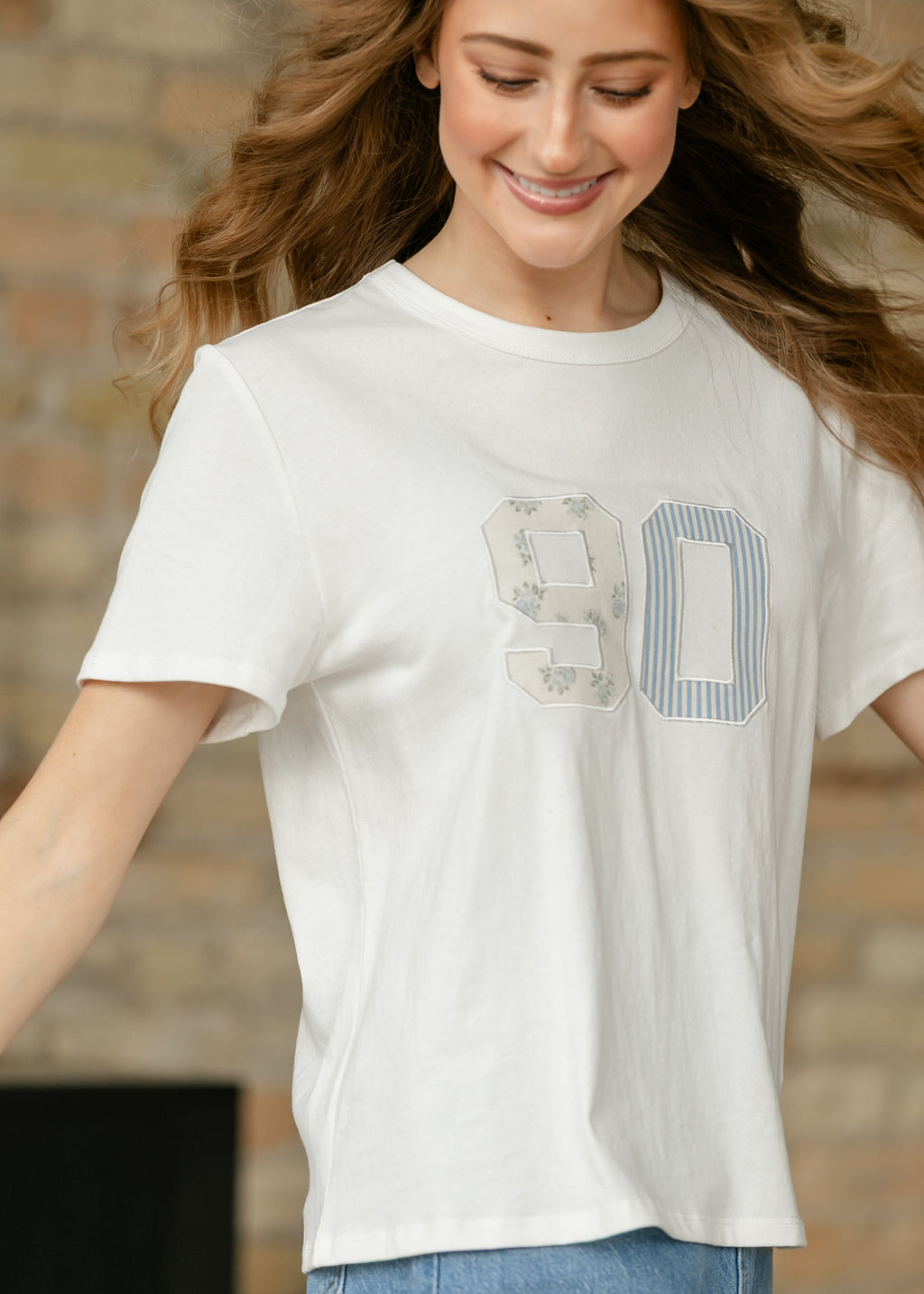 Things Between® Short Sleeve Embroidered Floral 90 Top