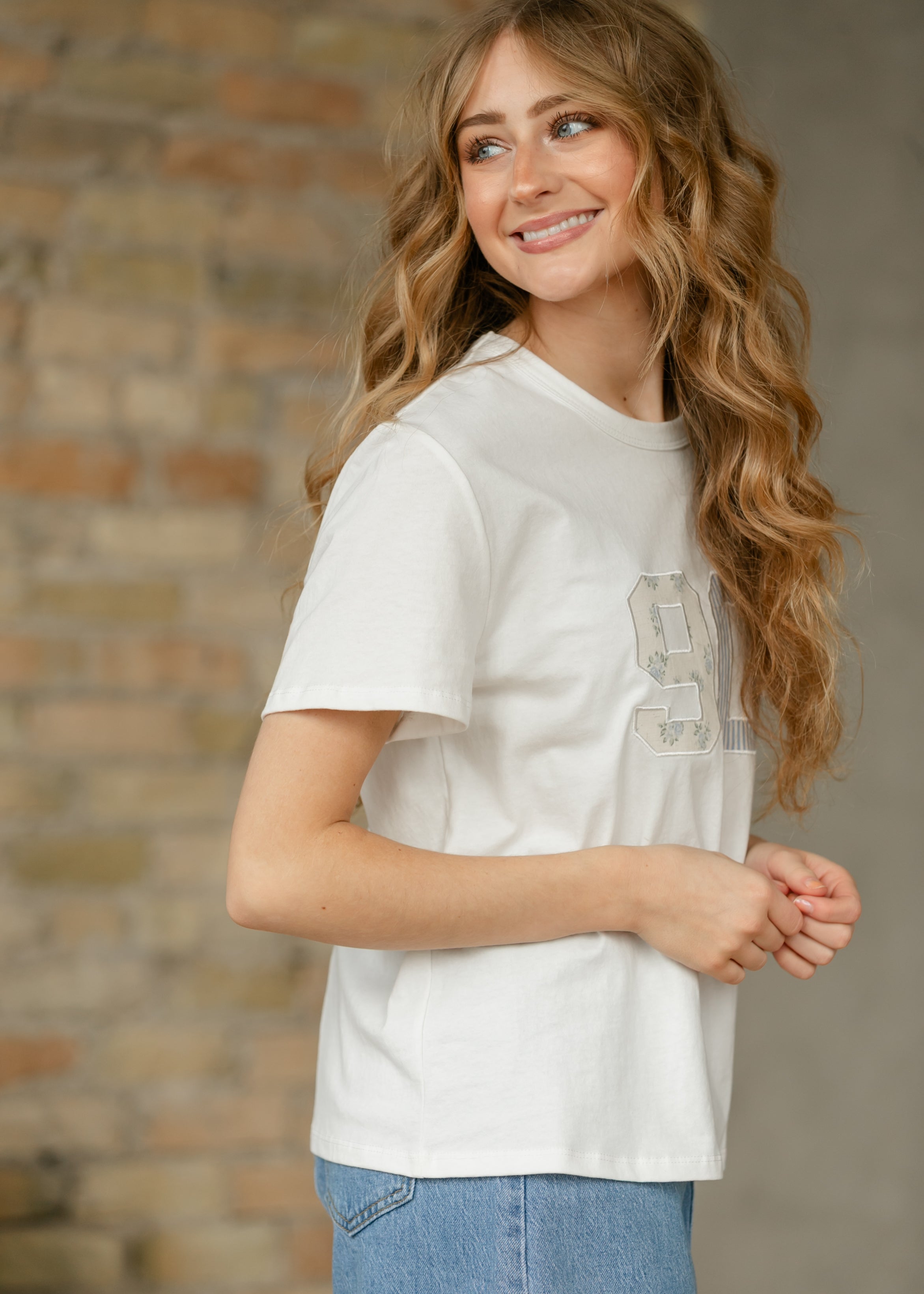 Things Between® Short Sleeve Embroidered Floral 90 Top