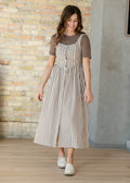 Things Between® Sleeveless Stripe Button Up Maxi Dress