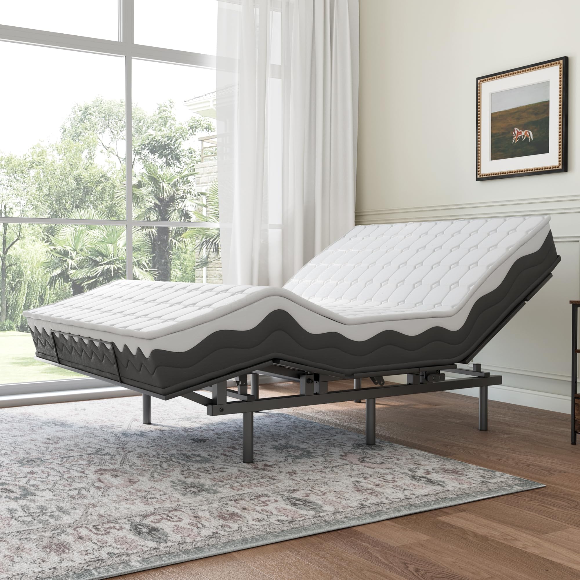 Adjustable Bed Frame -Wireless Remote -Memory Function -Adjustable Bed Base -Head and Foot Lift Incline -Zero Gravity -Quiet Motorfor Lying Down, Reading, Watching TV,Fatigue,Backache[FULL]
