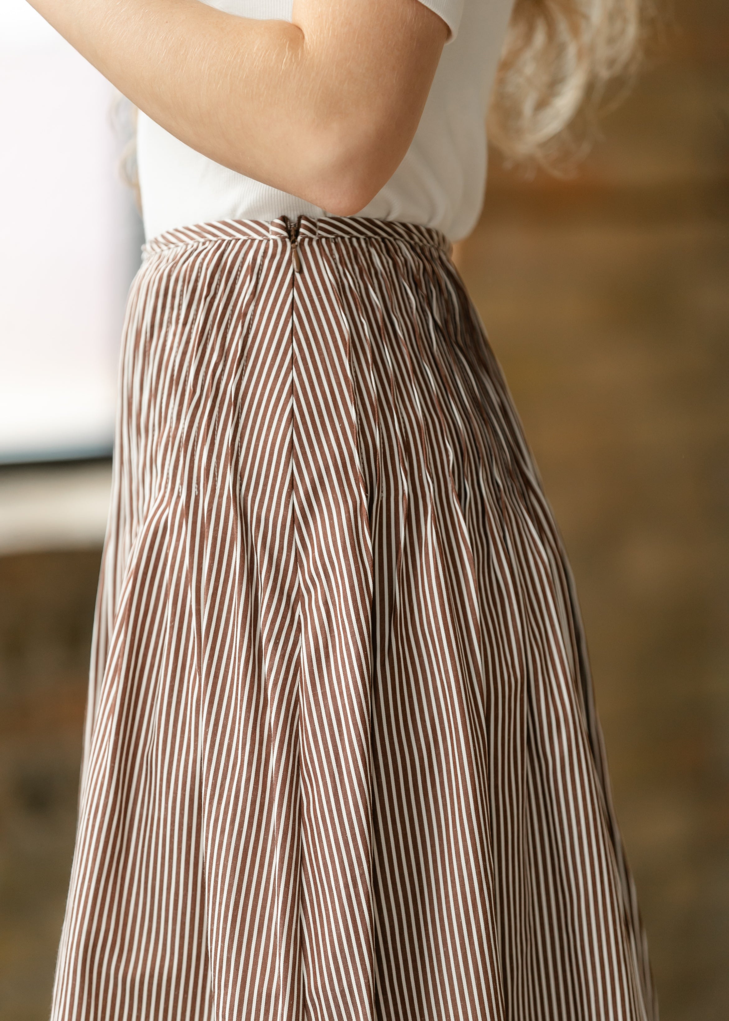 Things Between® Sloane Striped Midi Skirt
