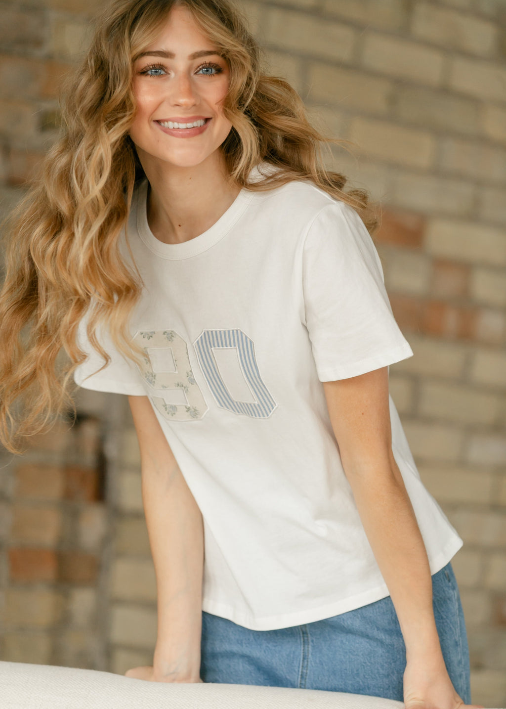 Things Between® Short Sleeve Embroidered Floral 90 Top
