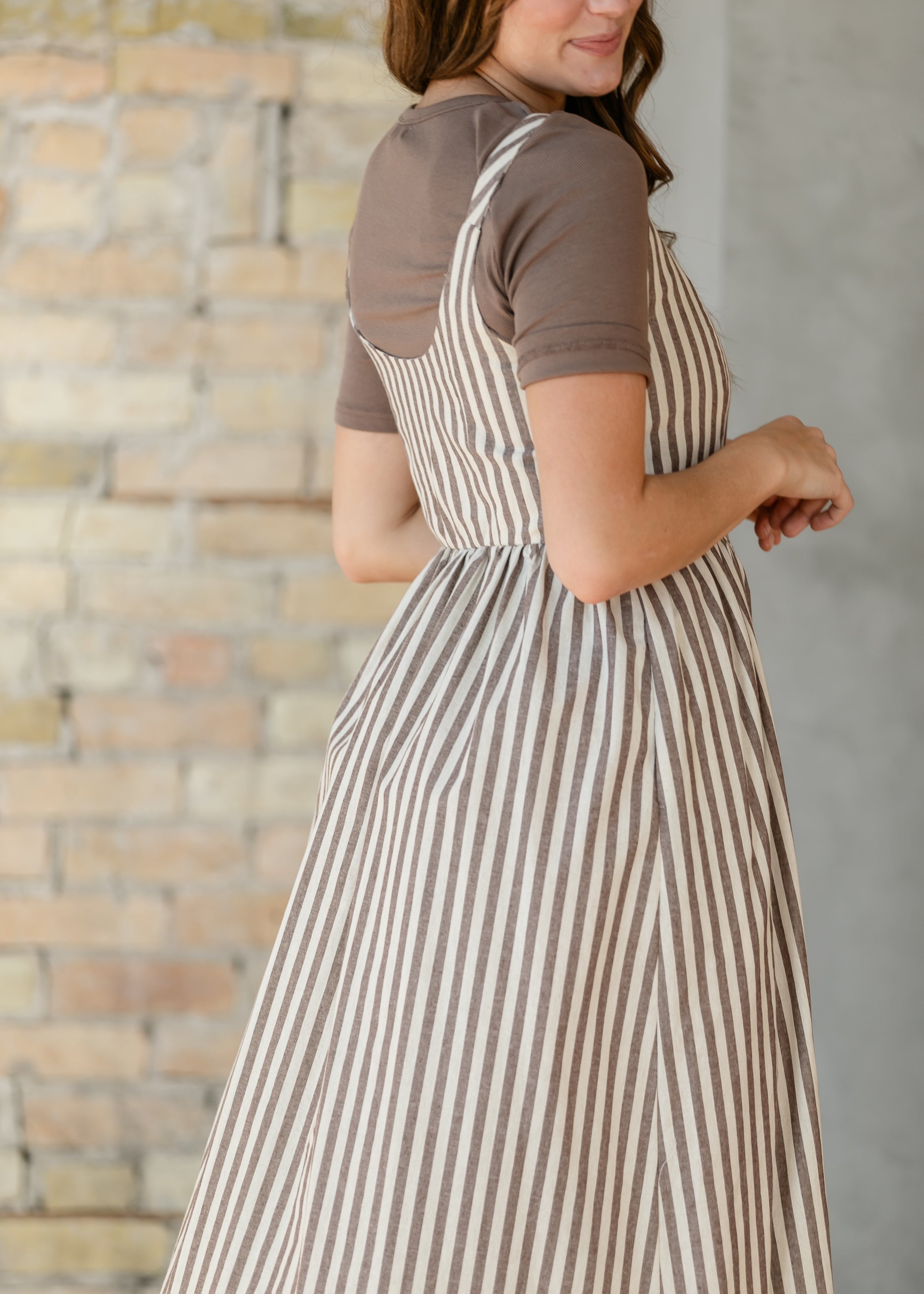 Things Between® Sleeveless Stripe Button Up Maxi Dress