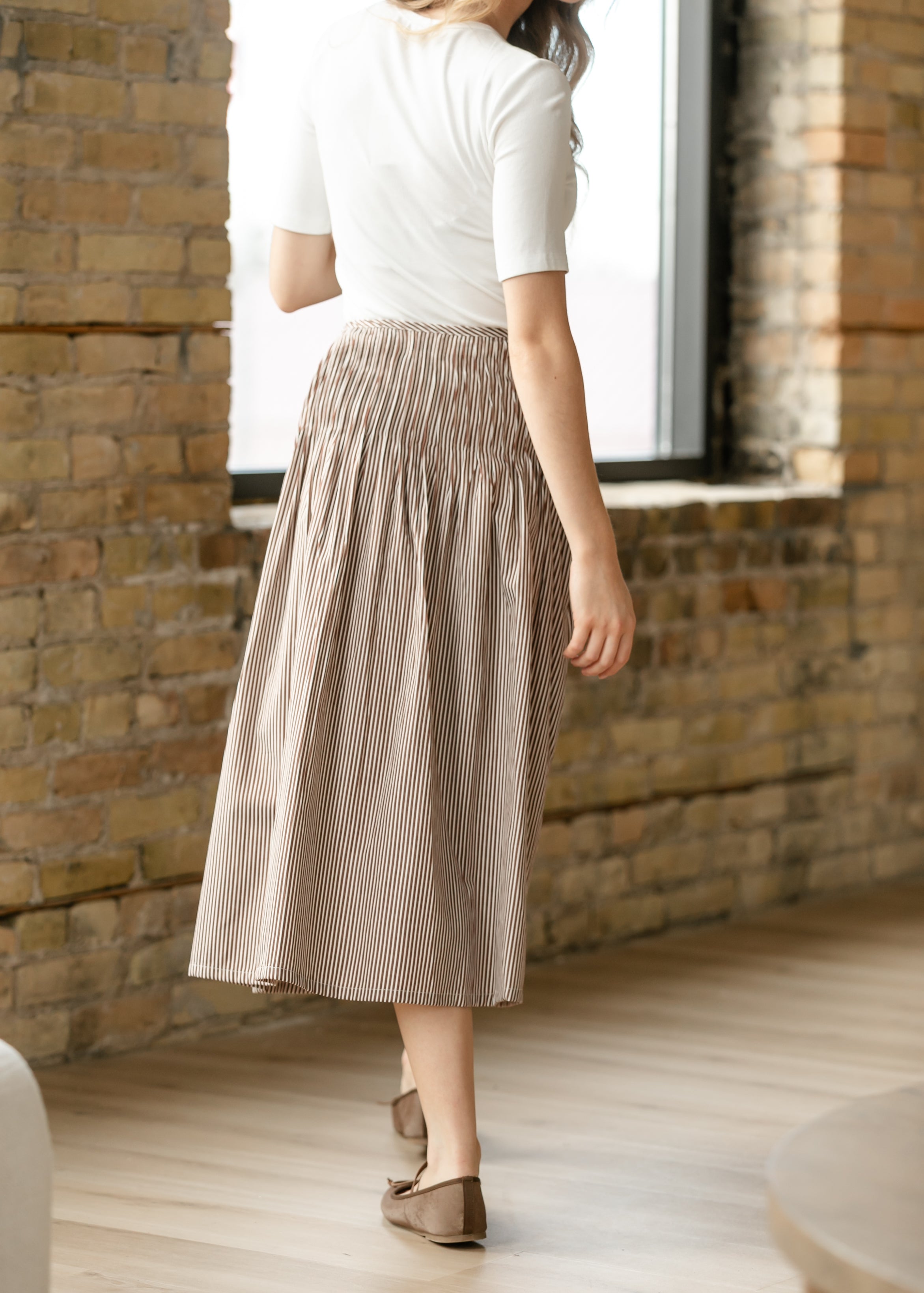 Things Between® Sloane Striped Midi Skirt