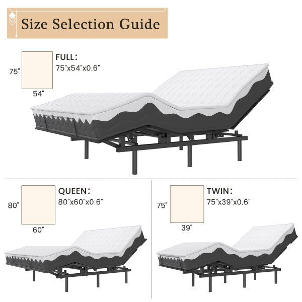 Adjustable Bed Frame -Wireless Remote -Memory Function -Adjustable Bed Base -Head and Foot Lift Incline -Zero Gravity -Quiet Motorfor Lying Down, Reading, Watching TV,Fatigue,Backache[FULL]